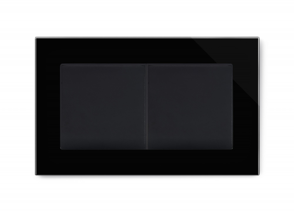 Crystal PG Double Blank Socket Black RetroTouch Designer Light Switches & Plug Sockets